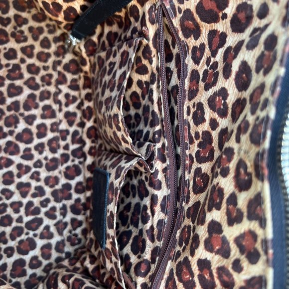 Brighton Cover Girl Bowler Fashionista Leopard Hair-on-Calf Leather Bag - Picture 9 of 10